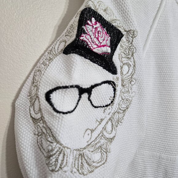 Elisa Cavaletti by Daniela Dallavalle Textured Embellished Tunic White XS - Picture 5 of 15